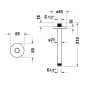 Duravit Accessoires - Bras de douche, de plafond, 200 mm, noir mat UV0670025046