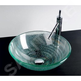 Sapho Beauty - Lavabo en verre ICE, diamètre 420 mm, clair 2501-04