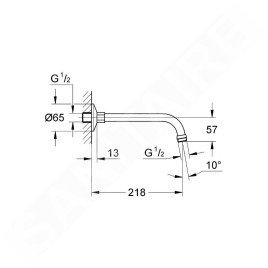 Grohe Relexa - Bras de douche 218 mm, chrome 27406000