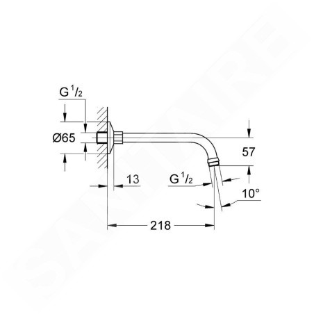 Grohe Relexa - Bras de douche 218 mm, chrome 27406000
