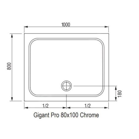 Ravak Galaxy Pro Chrome - Receveur de douche Gigant Pro-100 chrome, 1000x800 mm, blanc XA04A401010