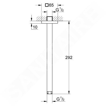 Grohe Rainshower F - Sortie plafond, 292 mm, chrome 27484000