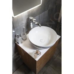 Sapho Lavabos - Lavabo Rondane, diamètre 400 mm, sans trou pour robinet, sans trop-plein, blanc AR435