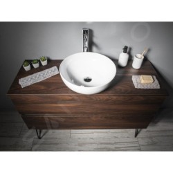 Sapho Lavabos - Lavabo Rondane, diamètre 400 mm, sans trou pour robinet, sans trop-plein, blanc AR435