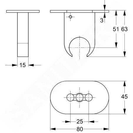Ideal Standard Idealrain Pro - Support de douche fixe, chrome B9846AA