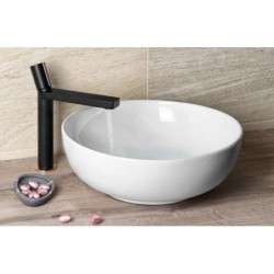 Sapho Lavabos - Lavabo Rondane, diamètre 400 mm, sans trou pour robinet, sans trop-plein, blanc AR435