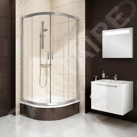Ravak Blix - Cabine de douche carrée en quatre parties BLCP4-90 Sabina, 880-900 mm, aluminium brillant/verre transparent