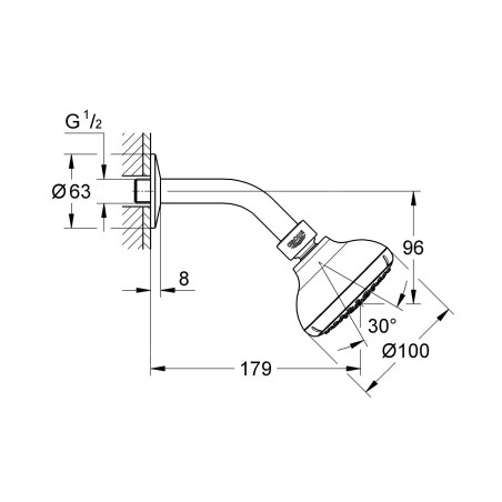 Grohe Tempesta New - Douche de tête, 4 jets, chrome 27870001