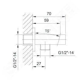 Sapho Jumper - Support de douchette avec débouché, chrome JM540