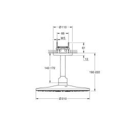 Grohe Rainshower SmartActive - Douche de tête 310, bras de douche 142 mm, 2 jets, Warm Sunset brossé 26477DL0