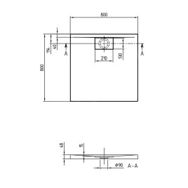 Villeroy & Boch Architectura MetalRim - Receveur de douche, 800x800 mm, blanc alpin UDA8080ARA148V-01