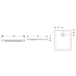 Geberit Nemea - Receveur de douche 1200x800 mm, antidérapant, blanc mat 550.595.00.1