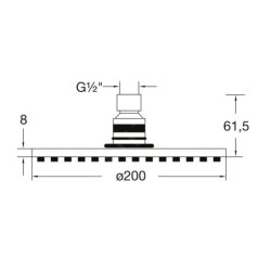 Steinberg 100 - Douche de tête, diamètre 200 mm, noir mat 100 1687 S