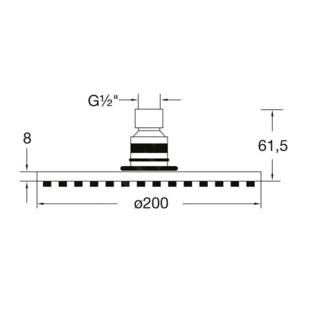 Steinberg 100 - Douche de tête, diamètre 200 mm, noir mat 100 1687 S