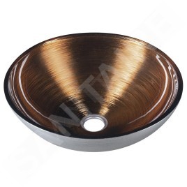 Sapho Murano - Lavabo en verre Wenge, 400x140 mm, cuivre/argent AL5318-66