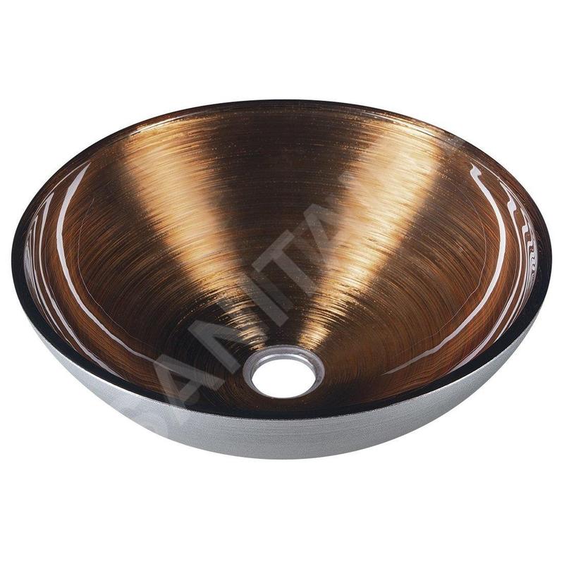 Sapho Murano - Lavabo en verre Wenge, 400x140 mm, cuivre/argent AL5318-66 Sapho Murano - Lavabo en verre Wenge, 400x140 mm, cuivre/argent AL5318-66