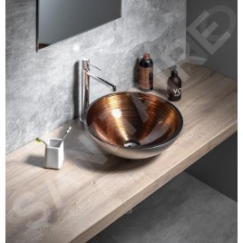 Sapho Murano - Lavabo en verre Wenge, 400x140 mm, cuivre/argent AL5318-66