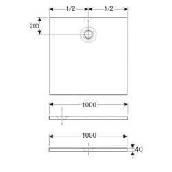 Geberit Olona - Receveur de douche 1000x1000 mm, blanc 550.752.00.1