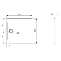 Laufen Pro - Receveur de douche 900x900 mm, béton gris mat H2109560790001