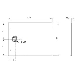 Laufen Pro - Receveur de douche 1200x700 mm, noir mat H2129510800001