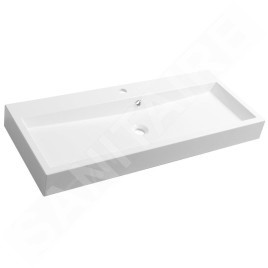 Sapho Orinoko - Lavabo 1000x420 mm, marbre coulé, blanc OR100