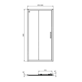 Ideal Standard Connect 2 - Porte de douche coulissante, 2 battants, 1000 mm, noir / verre clair K9273V3