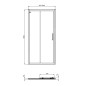 Ideal Standard Connect 2 - Porte de douche coulissante, 2 battants, 1000 mm, noir / verre clair K9273V3