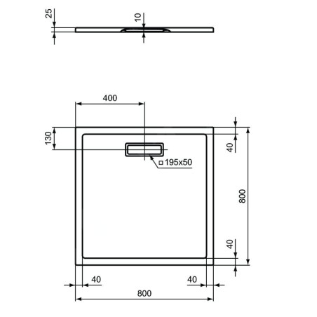 Ideal Standard Ultra Flat New - Receveur de douche 800x800 mm, blanc mat T4466V1