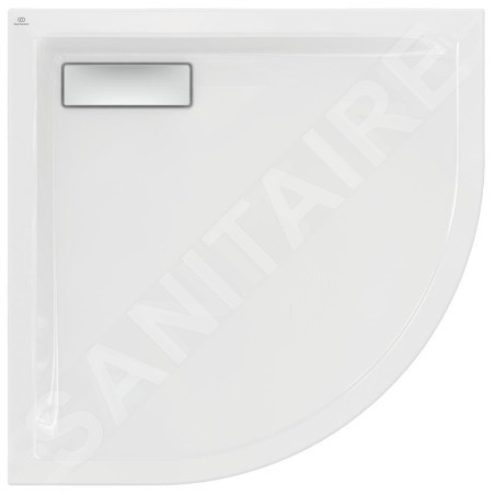 Ideal Standard Ultra Flat New - Receveur de douche, quart de cercle 800x800 mm, blanc T449101
