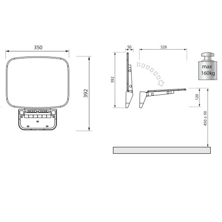 Polysan Saap - Siège de douche rabattable 350 x 328 mm, blanc CW1110W