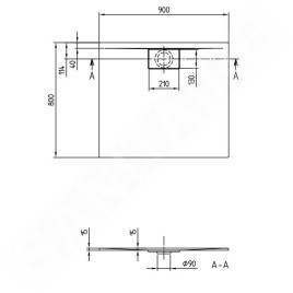 Villeroy & Boch Architectura - Receveur de douche, 900x800 mm blanc alpin UDA9080ARA215V-01