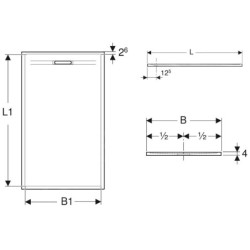 Geberit Sestra - Receveur de douche 1400x900 mm, gris 550.267.00.2