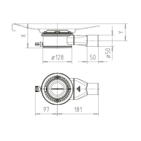 Kaldewei Accessoires - Bonde KA 120 pour receveurs de douche, horizontal, sans couvercle 687772530000