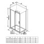 Ravak Blix - Paroi de douche BLSPS-90, 885-900 mm, noir/verre clair X9BM70300Z1
