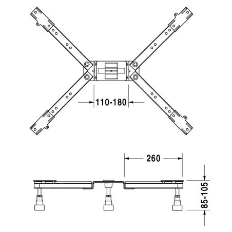 Duravit Accessoires - Pieds, pour receveur de douche, longueur plus de 1000 mm, hauteur de 85-105 mm 790101000000000