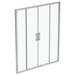 Ideal Standard Connect 2 - Porte de douche coulissante, 4 pièces, 1.600 mm, silver bright/verre clair K9282EO