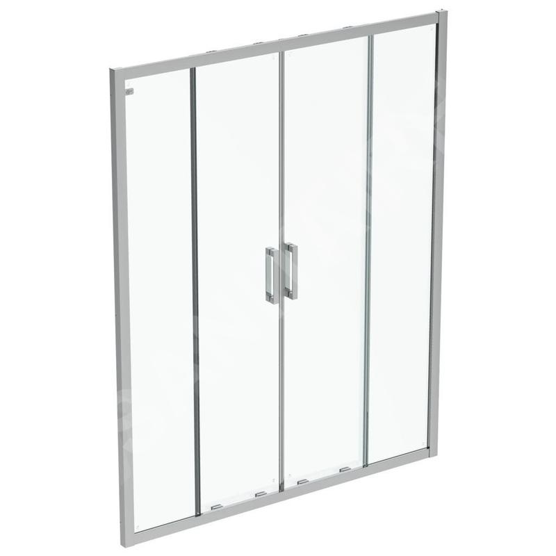 Ideal Standard Connect 2 - Porte de douche coulissante, 4 pièces, 1.600 mm, silver bright/verre clair K9282EO
