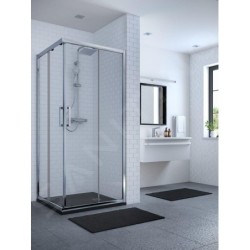 Ideal Standard Connect 2 - Porte de douche coulissante, 2 pièces, 800 mm, silver bright/verre clair K9259EO