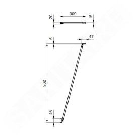 Ideal Standard Connect 2 - Bras de fixation, chrome K9381VA