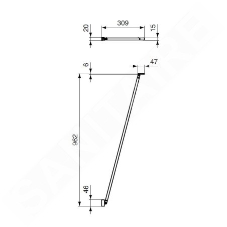 Ideal Standard Connect 2 - Bras de fixation, chrome K9381VA