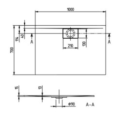 Villeroy & Boch Architectura MetalRim - Receveur de douche, 700x1000 mm, VilboGrip, blanc alpin UDA1070ARA215GV-01