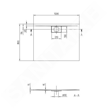 Villeroy & Boch Architectura MetalRim - Receveur de douche, 800x1000 mm, anthracite UDA1080ARA215V-1S