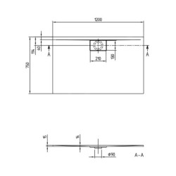 Villeroy & Boch Architectura MetalRim - Receveur de douche, 750x1200 mm, VilboGrip, blanc alpin UDA1275ARA215GV-01