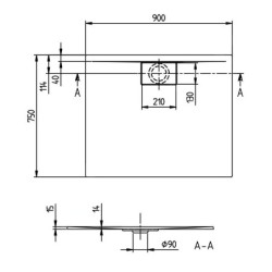 Villeroy & Boch Architectura MetalRim - Receveur de douche, 750x900 mm, VilboGrip, blanc alpin UDA9075ARA215GV-01