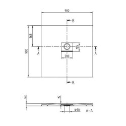 Villeroy & Boch Squaro Infinity - Receveur de douche, 900x900 mm, Quaryl, anthracite UDQ9090SQI1V-1S
