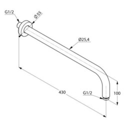 Kludi A-Qa - Bras de douche, 400 mm, blanc 6651491-00