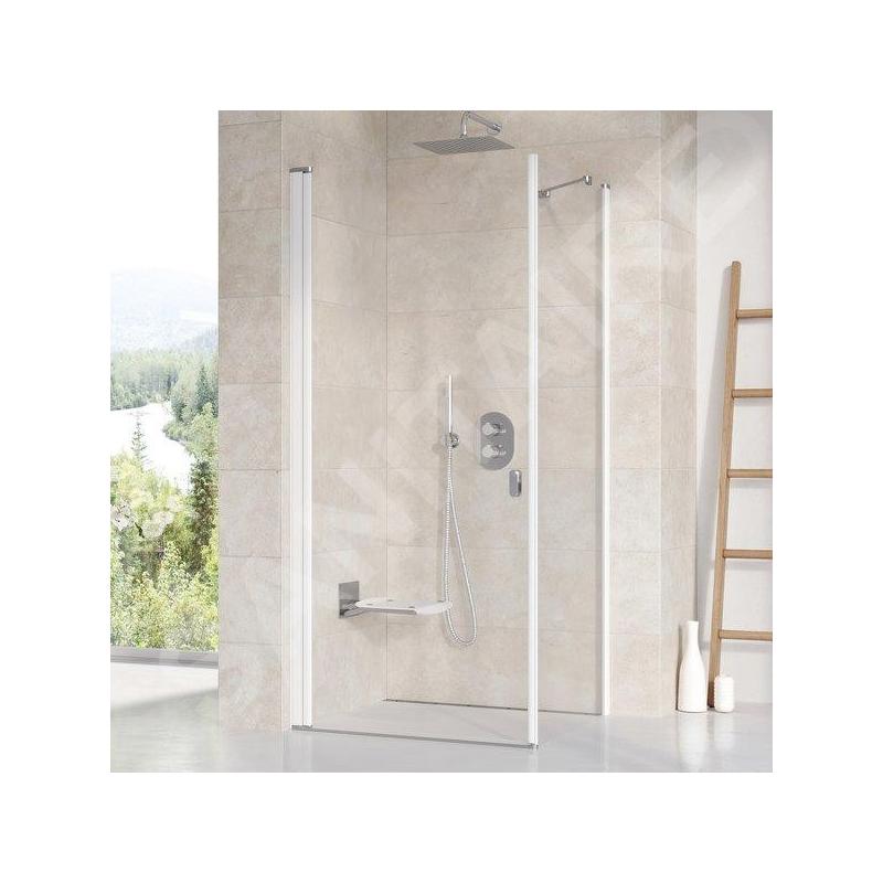 Ravak Chrome - Paroi de douche fixe CPS-80, 780-800 mm, blanc/verre transparent 9QV40100Z1