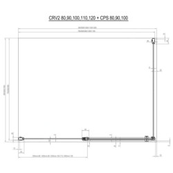 Ravak Chrome - Porte de douche CRV2-90, 880-900 mm, blanc/verre transparent 1QV70100Z1