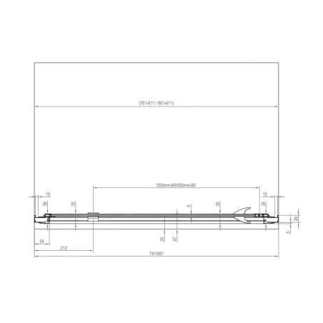Ravak Pivot - Porte de douche pivotante PDOP1-90, 861-911 mm, noir/verre 03G70300Z1