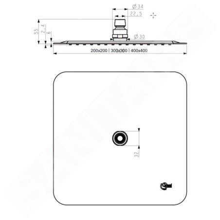 Ideal Standard Idealrain Cube - Douche de tête LUXE, 200x200 mm, inox B0387MY